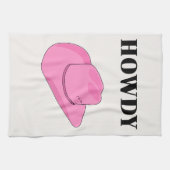 Howdy Cowboy Hat Pink Geschirrtuch (Horizontal)