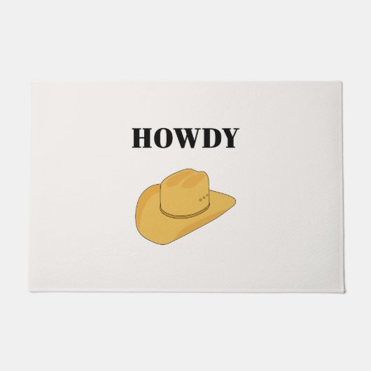 Howdy Cowboy Hat Yellow Fußmatte (Vorderseite)