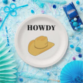 Howdy Cowboy Hat Yellow Pappteller (Party)