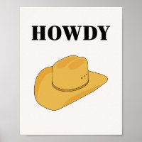 Howdy Cowboy Hat Yellow