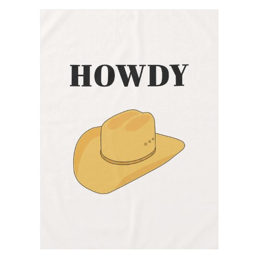 Howdy Cowboy Hat Yellow Tischdecke (Vorderseite)