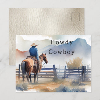 Howdy Cowboy Horse Postkarte