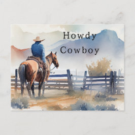 Howdy Cowboy Horse Postkarte