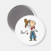 Howdy! Cowboy Strichmännchen Magnet (Vorderseite/Rückseite)