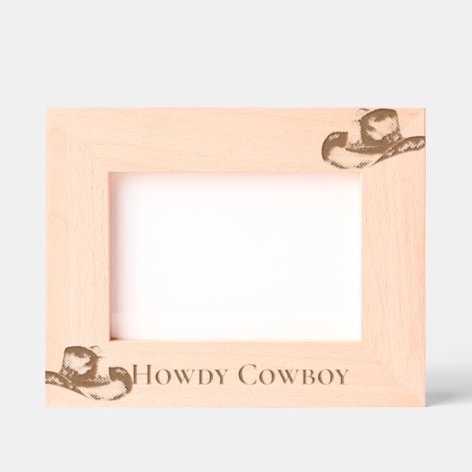 Howdy Cowboy Western Hat Geätzte Rahmen (Vorderseite)