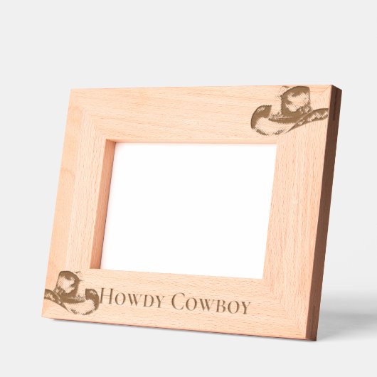 Howdy Cowboy Western Hat Geätzte Rahmen (Links)