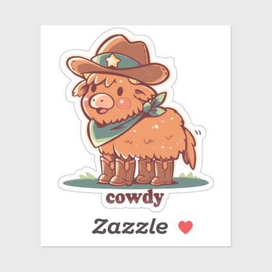 Howdy Cowdy Aufkleber (Blatt)