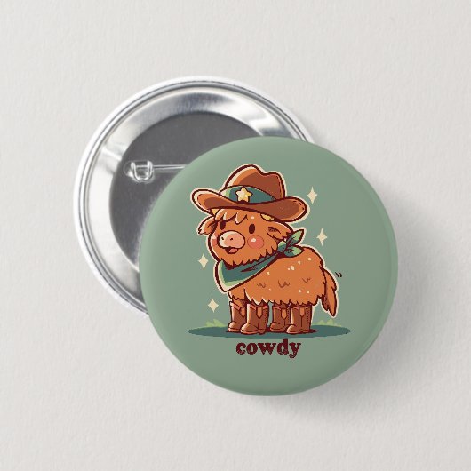 Howdy Cowdy Button (Vorne & Hinten)