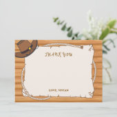 Howdy! Cowgirl Birthday Danke Karte (Stehend Vorderseite)