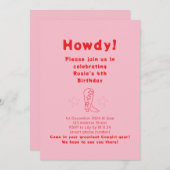 Howdy Cowgirl Birthday Einladung (Vorne/Hinten)