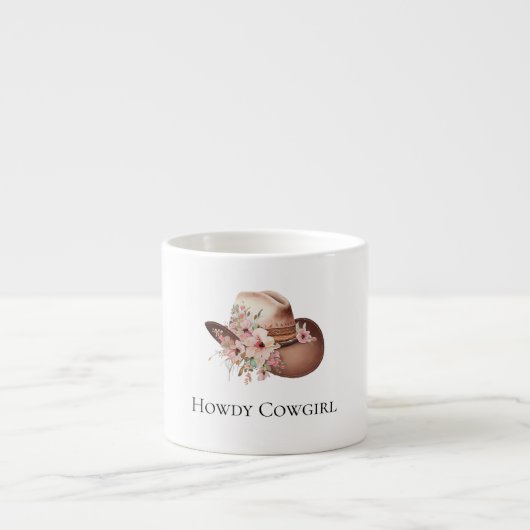 Howdy Cowgirl Floral Hat Espressotasse (Vorderseite)