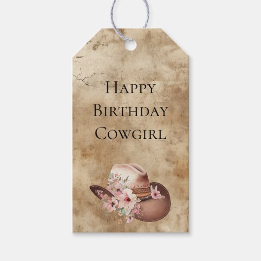Howdy Cowgirl Pink Western Chic Geschenkanhänger (Vorderseite)