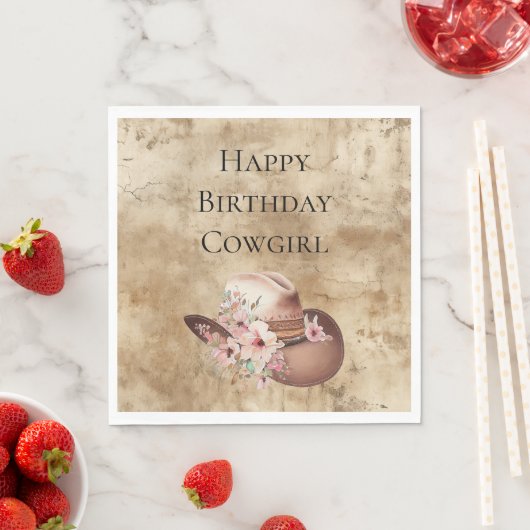 Howdy Cowgirl Pink Western Chic Serviette (Beispiel)