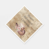 Howdy Cowgirl Pink Western Chic Serviette (Ecke)