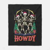 Howdy Dancing Skelett Funny Christmas Holiday Fleecedecke (Vorderseite)
