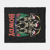 Howdy Dancing Skelett Funny Christmas Holiday Fleecedecke (Vorderseite (Horizontal))