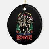 Howdy Dancing Skelett Funny Christmas Holiday Keramik Ornament (Links)