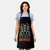 Howdy Dancing Skelett Funny Christmas Holiday Schürze (Getragen)