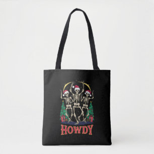 Howdy Dancing Skelett Funny Christmas Holiday Tasche