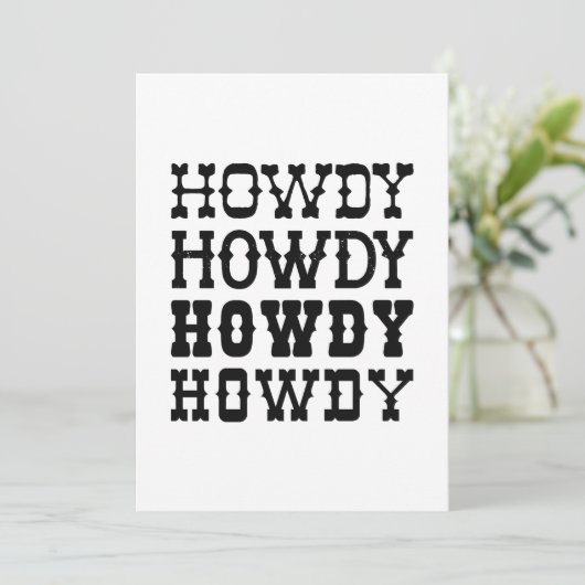 Howdy Dankeskarte (Stehend Vorderseite)