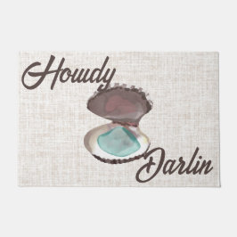 Howdy Darlin Coastal Oyster mit Aquamarinem Meergl Fußmatte