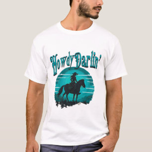 Howdy Darlin’ Western T - Shirt - Retro Cowgirl Su