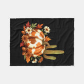 Howdy Fall Pumpkin Retro Western Cowboy Cow Hallow Fleecedecke (Vorderseite (Horizontal))