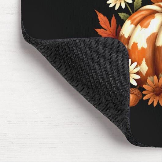 Howdy Fall Pumpkin Retro Western Cowboy Cow Hallow Mousepad (Ecke)