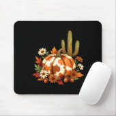 Howdy Fall Pumpkin Retro Western Cowboy Cow Hallow Mousepad (Mit Mouse)