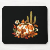 Howdy Fall Pumpkin Retro Western Cowboy Cow Hallow Mousepad (Vorne)