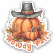 Howdy Fall - Rustikale Herbstwoben Aufkleber (Vorderseite)