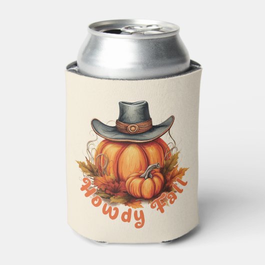 Howdy Fall - Rustikale Herbstwoben Dosenkühler (Kanne Vorderseite)