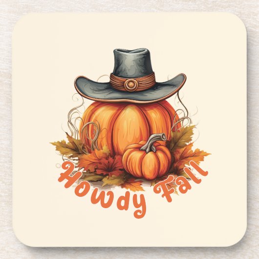 Howdy Fall - Rustikale Herbstwoben Getränkeuntersetzer (Vorderseite)