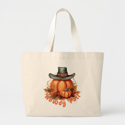 Howdy Fall - Rustikale Herbstwoben Jumbo Stoffbeutel (Vorne)