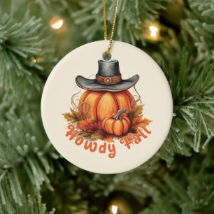 Howdy Fall - Rustikale Herbstwoben Keramik Ornament