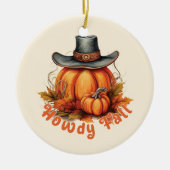 Howdy Fall - Rustikale Herbstwoben Keramik Ornament (Vorne)