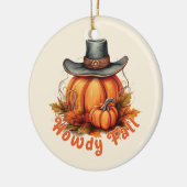 Howdy Fall - Rustikale Herbstwoben Keramik Ornament (Links)