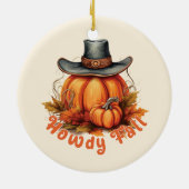 Howdy Fall - Rustikale Herbstwoben Keramik Ornament (Hinten)