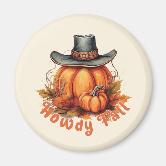Howdy Fall - Rustikale Herbstwoben Magnet (Vorne)