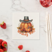 Howdy Fall - Rustikale Herbstwoben Serviette (Beispiel)