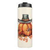 Howdy Fall - Rustikale Herbstwoben Thermosbecher (Vorderseite)