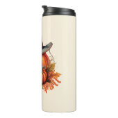 Howdy Fall - Rustikale Herbstwoben Thermosbecher (Nach rechts gedreht)