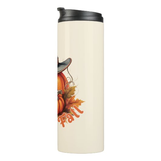 Howdy Fall - Rustikale Herbstwoben Thermosbecher (Nach rechts gedreht)