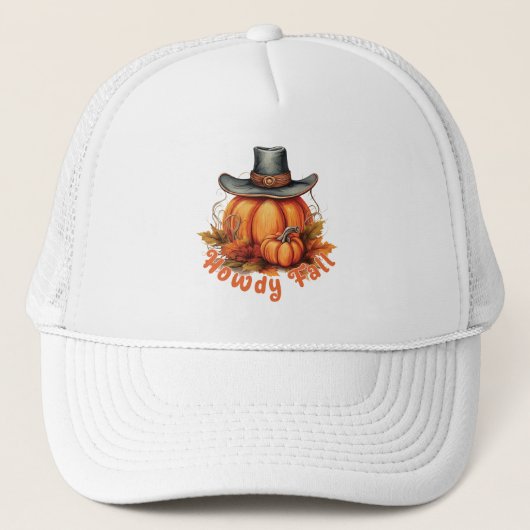 Howdy Fall - Rustikale Herbstwoben Truckerkappe (Vorderseite)
