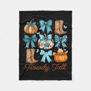Howdy Fall Western Pumpkin Coquette Bow Pumpkin Fleecedecke