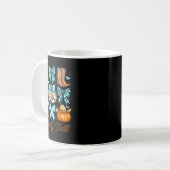 Howdy Fall Western Pumpkin Coquette Bow Pumpkin Kaffeetasse (Vorderseite Links)