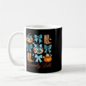 Howdy Fall Western Pumpkin Coquette Bow Pumpkin Kaffeetasse (Links)