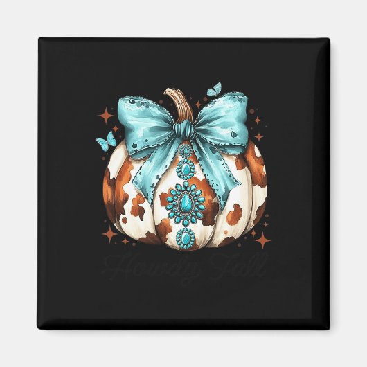 Howdy Fall Western Pumpkin Halloween Cowhide Pumpk Magnet (Vorne)