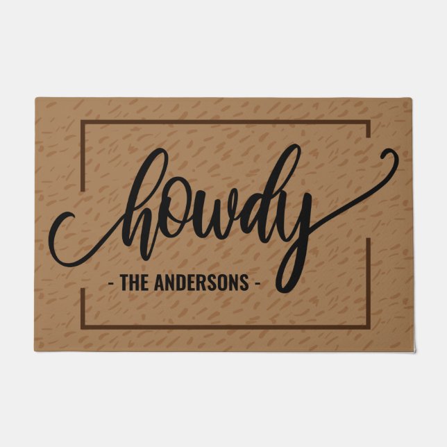 Howdy - Funny Personalize Welcome Fußmatte (Vorderseite)