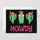 Howdy Funny Western Cactus Cartoon Characters Postkarte (Vorne/Hinten)